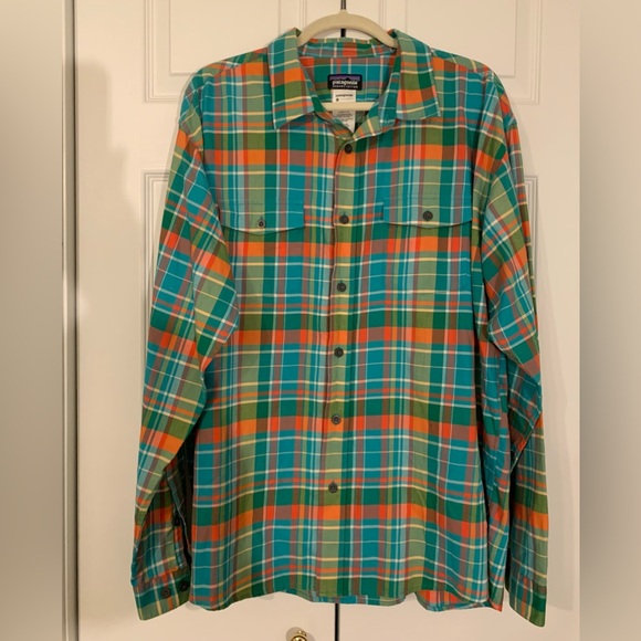Patagonia Other - Patagonia Organic Cotton Mens Vibrant Plaid Button-Down Shirt Gorgeous XL